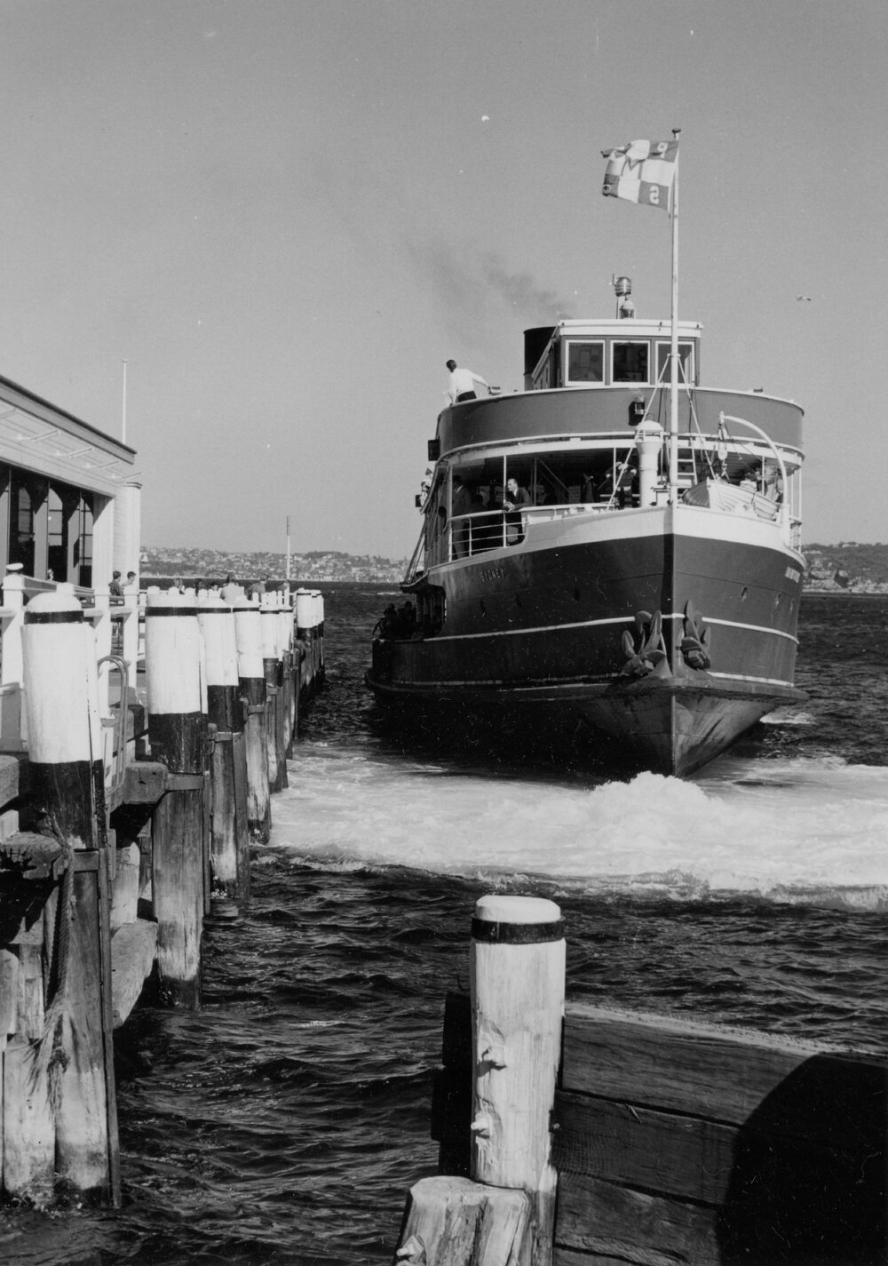 Manly ferry arriving into Manly Wharf, Manly, c1967-1973