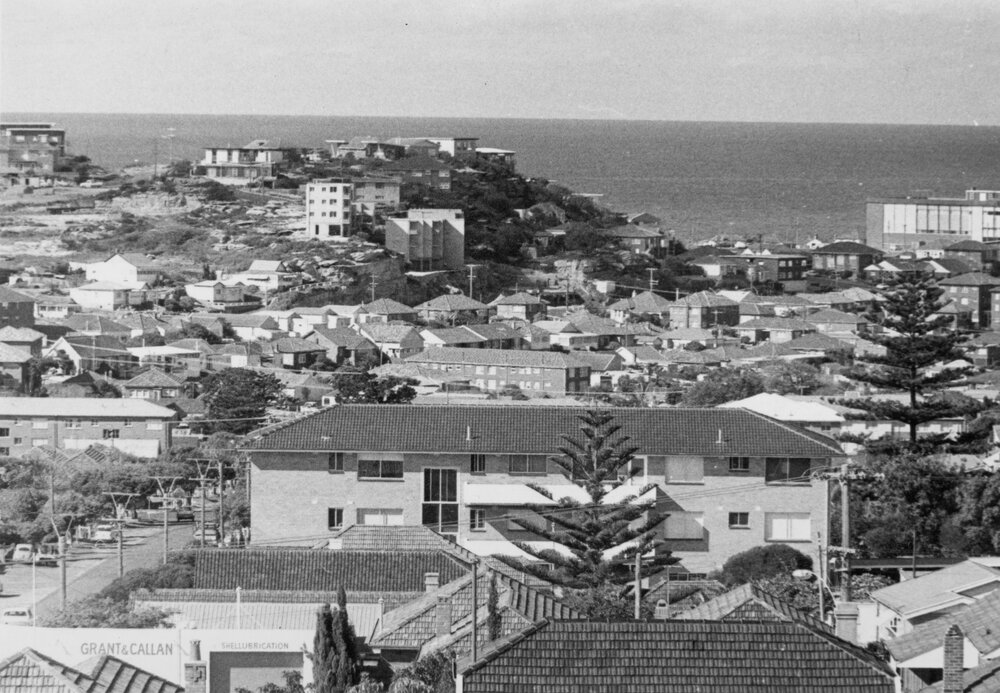 Coastal housing and a view of the headland, 1972