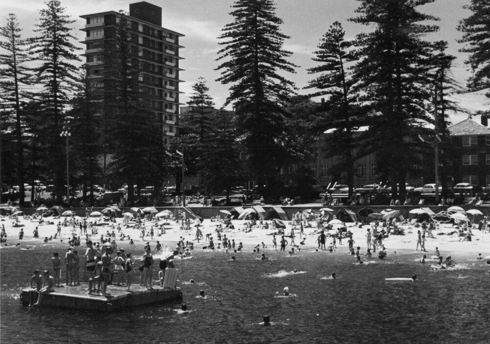 Large crowd at Manly Cove, Manly, c1967-1973