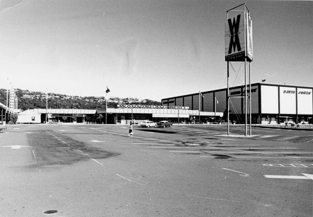 Warringah Mall carpark and entrance, Brookvale, c1967&ndash;1973