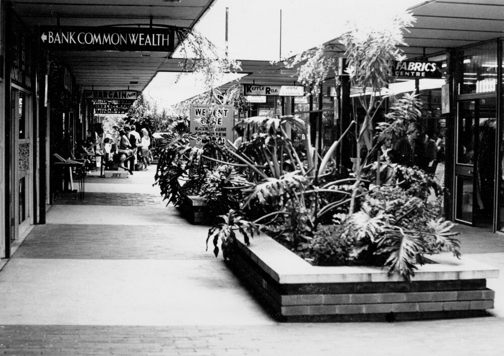 Retail walkway at Warringah Mall, Brookvale, c1967&ndash;1973