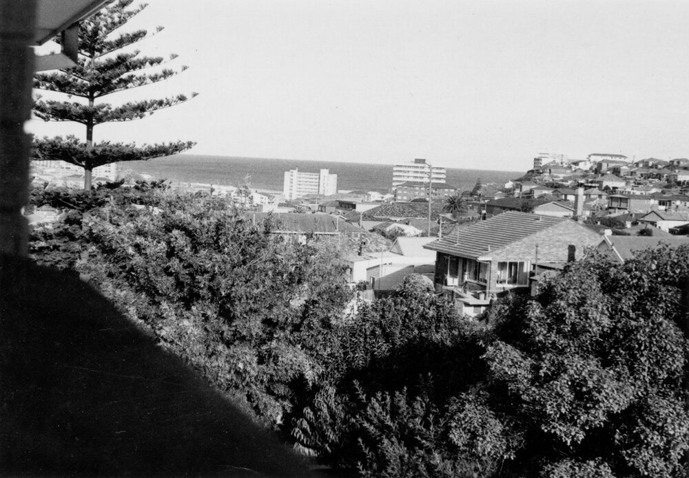 View over the hillside looking towards Manly Beach, Balgowlah, c1972