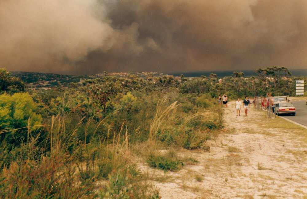Bush fire smoke over Frenchs Forest, Frenchs Forest, 1994