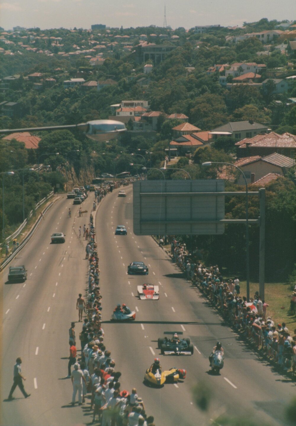 Motor race on Spit Rd, Seaforth, 1987