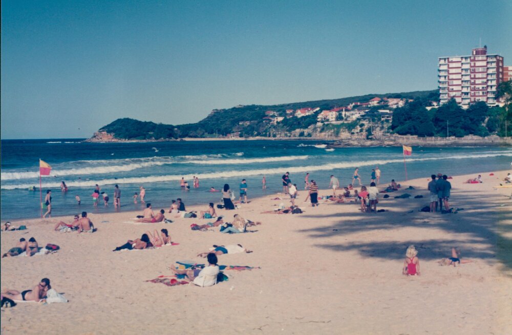 Autumn beach scene at Manly Beach, Manly,1992