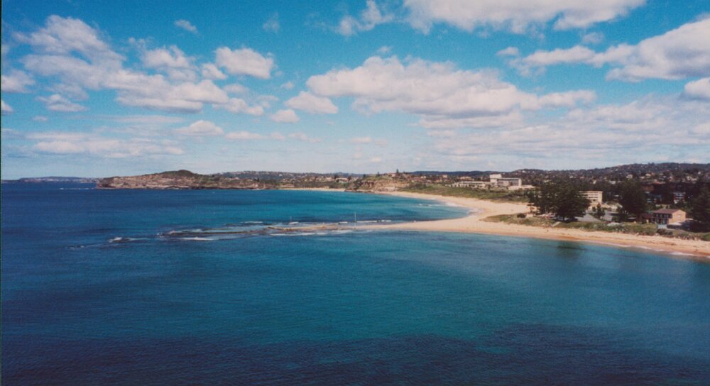 Elevated coastal view toward Mona Vale headland, Mona Vale, 2001
