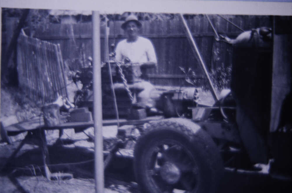 Frank Machon at his saw mill, Narabeen