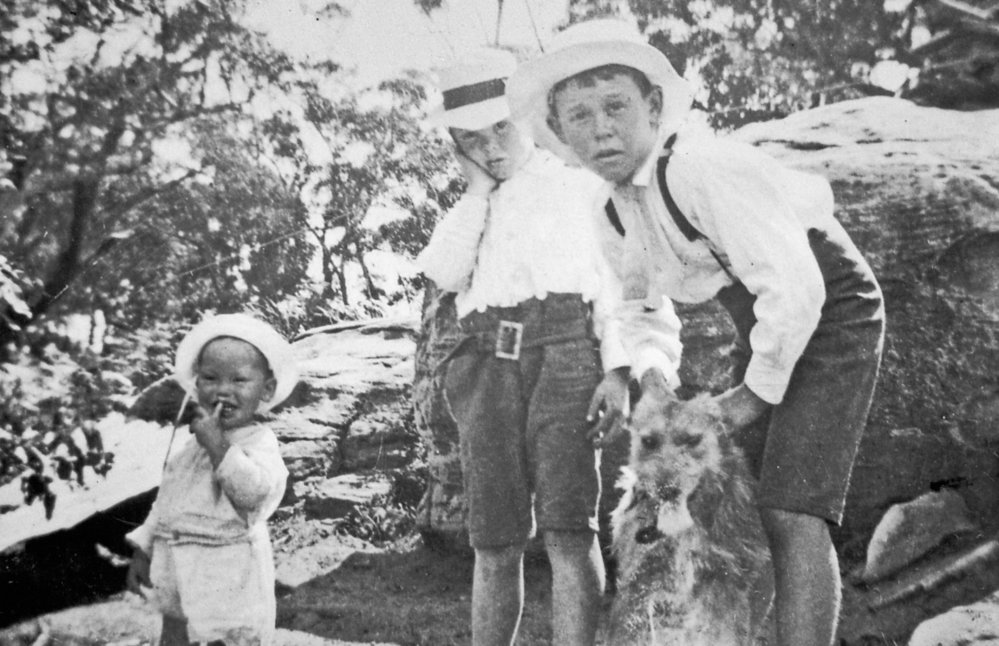 Osborne boys with their dog at 62 Alexander Street Collaroy