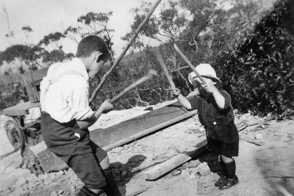 Osborne boys playing at home in 62 Alexander Street Collaroy
