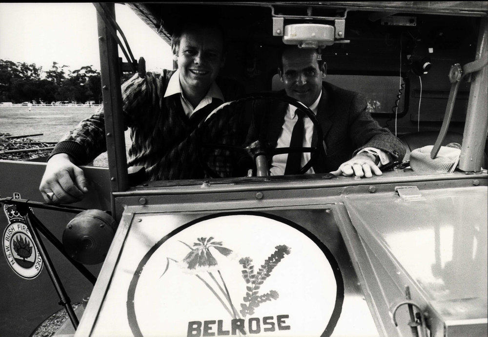 Darren Jones in Belrose Bush Fire Brigade vehicle