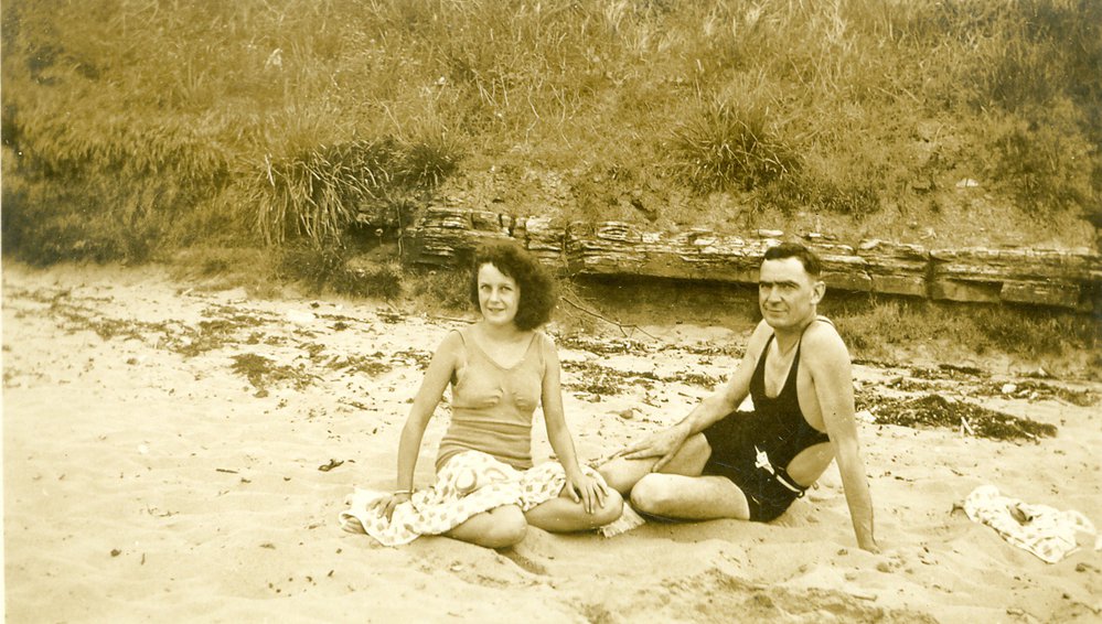 Michael Stormon and daughter Patricia, Collaroy Beach