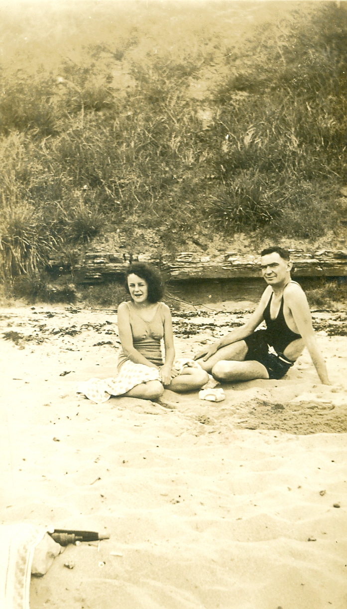 Michael Stormon with daughter Patricia Stormon, Collaroy Beach