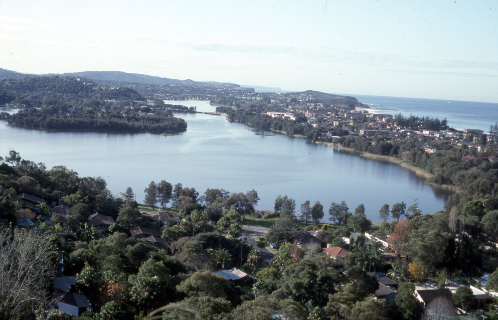 Aerial view of Narrabeen Lagoon and Sanctuary Island