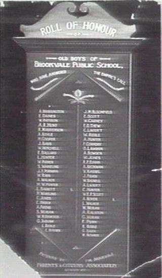 Roll of Honour, Brookvale Public School