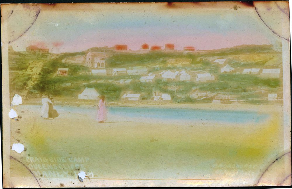Queenscliff Headland, Beach and Campsite, colourised