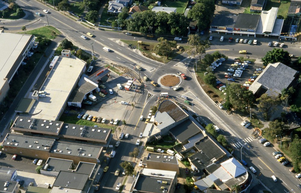 Aerial View Corner of Park Street and Pittwater Road, Mona Vale