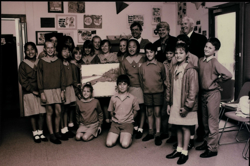 Schoolchildren at opening of Coastal Environment Centre, North Narrabeen