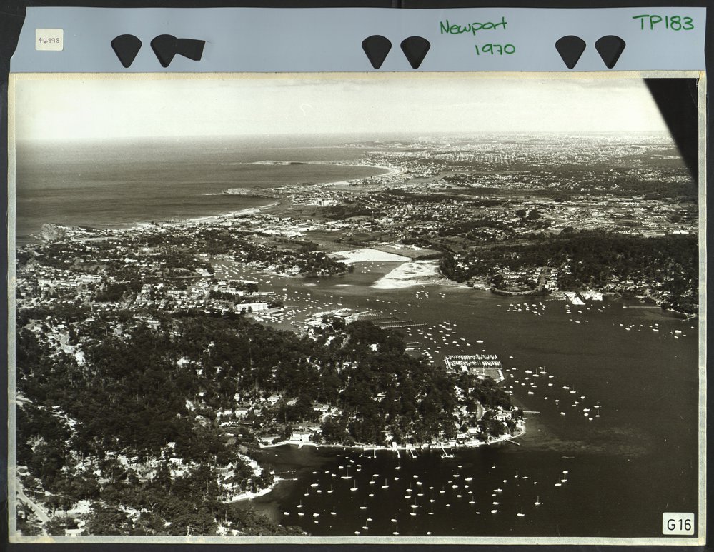 Aerial view of the Pittwater side of Newport, Bayview and Mona Vale looking towards Long Reef.