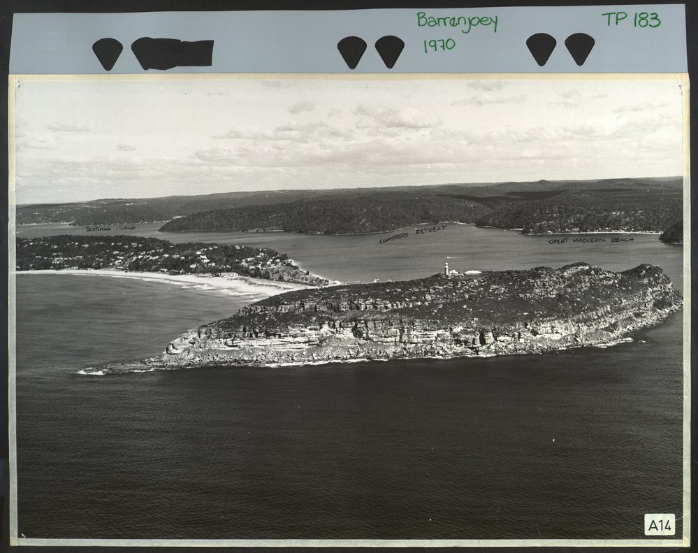 Aerial view of Barrenjoey Headland, Palm Beach and Pittwater