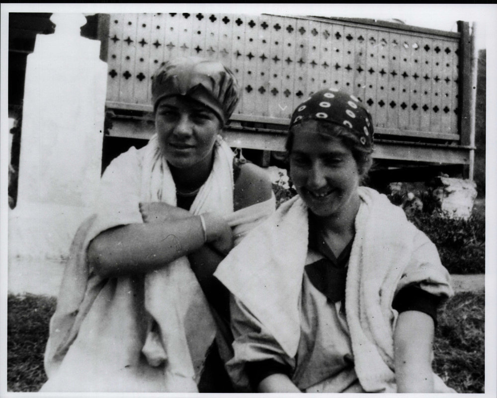 Isabel Letham and friend at Bilgola House