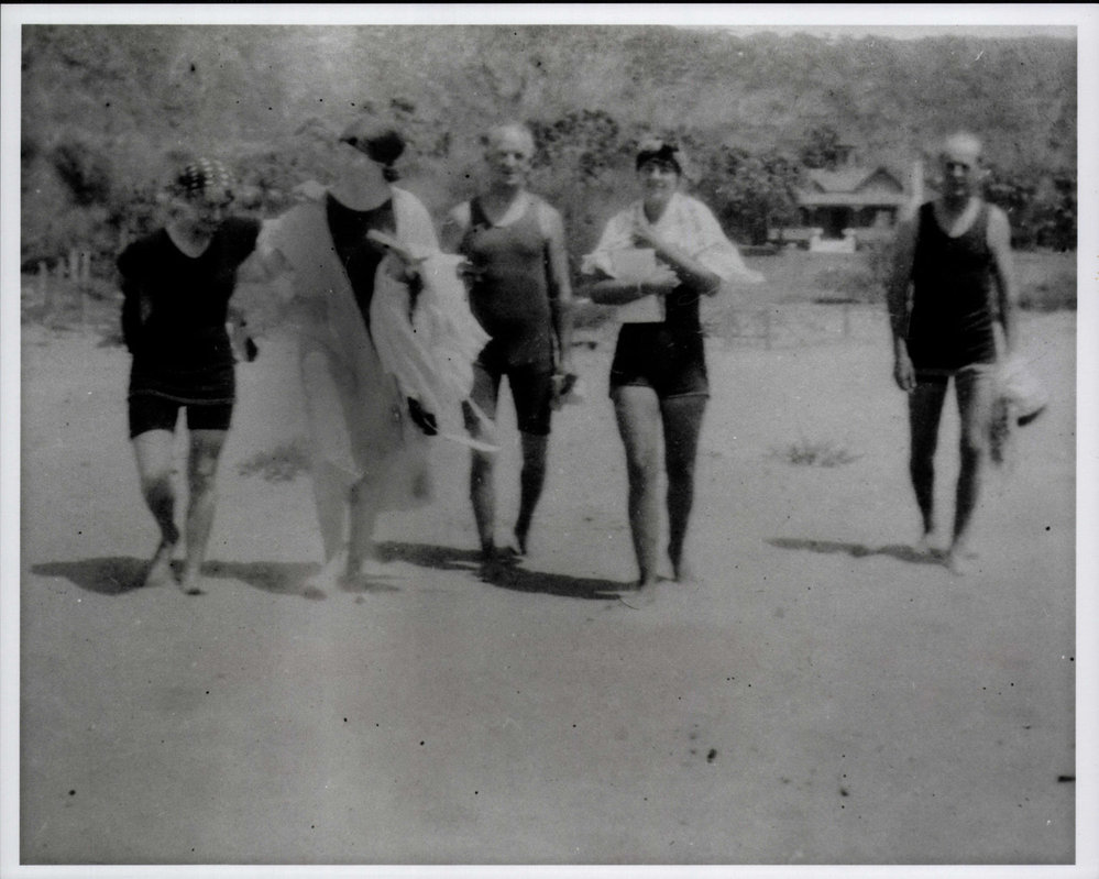 Isabel Letham and friends at Bilgola Beach