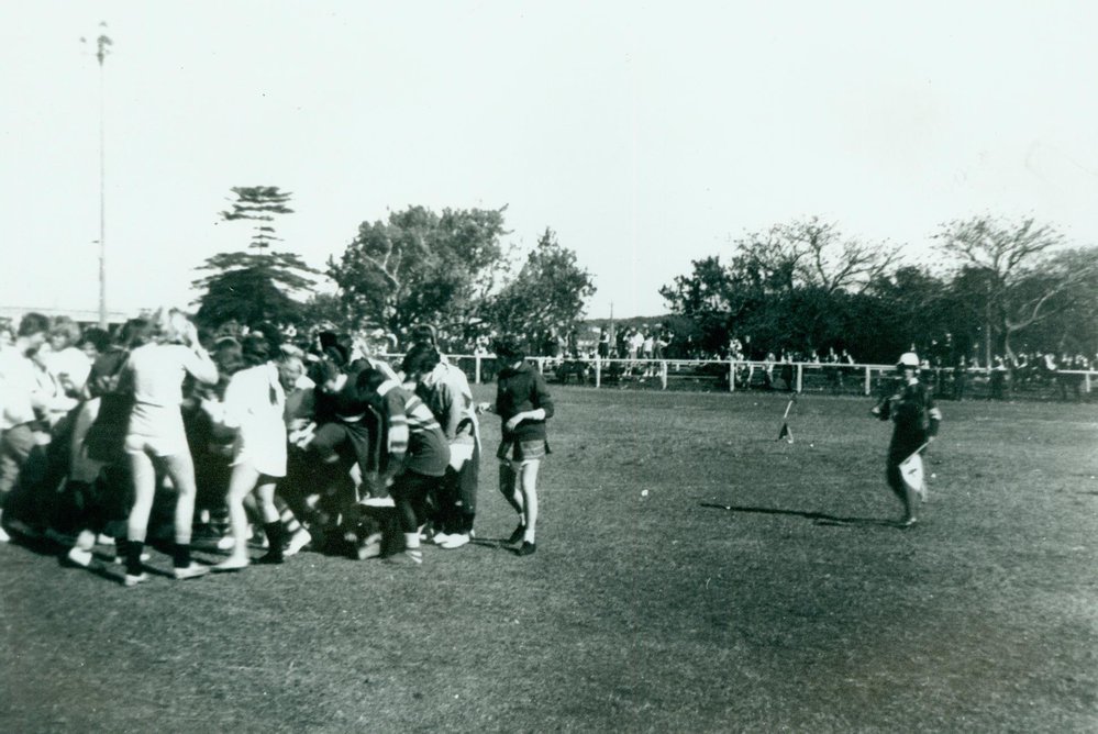 Narrabeen Girls High School football scrum