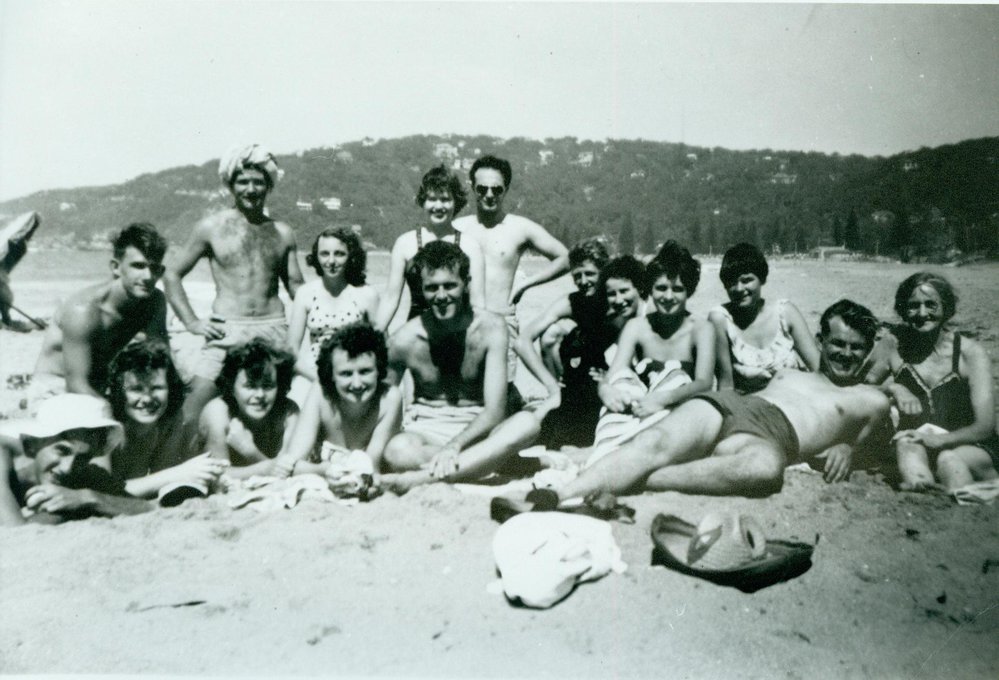 Olga Larkin and friends at Palm Beach, Easter 1951