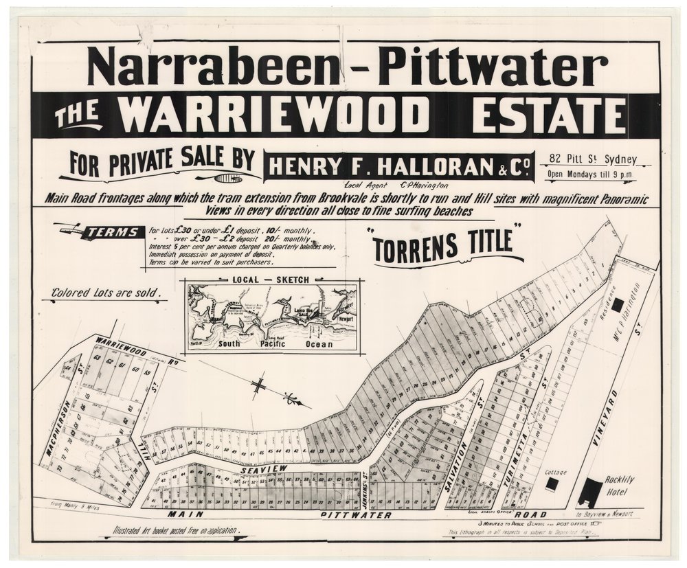 The Warriewood Estate, Warriewood, c 1906: Subdivision plan