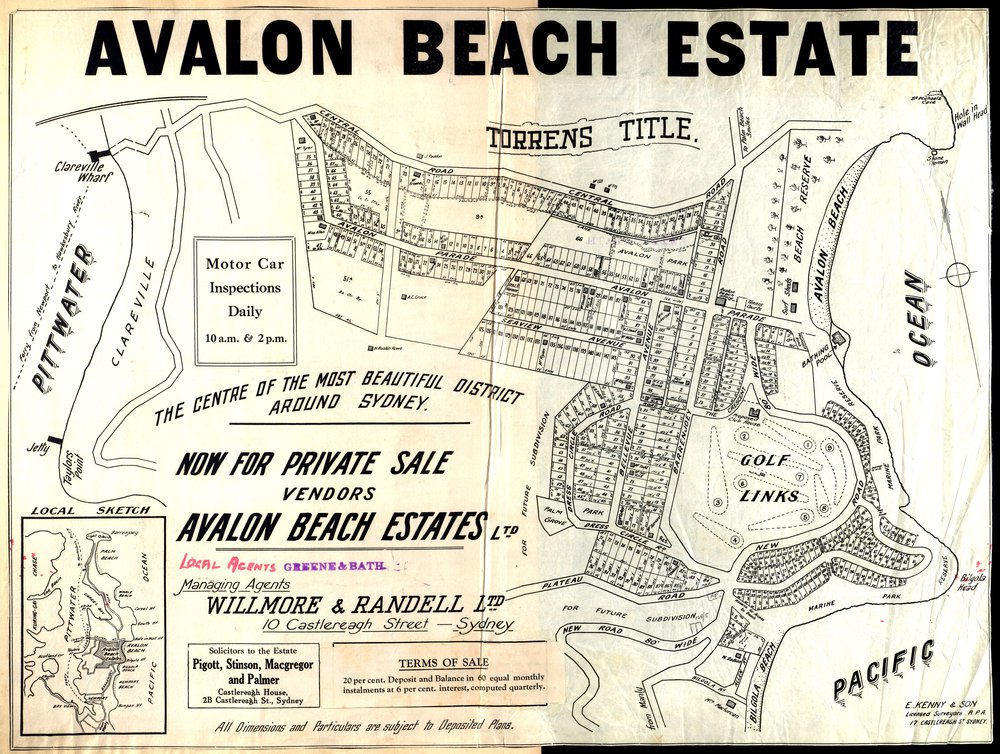 Avalon Beach Estate, Avalon : Subdivision plan