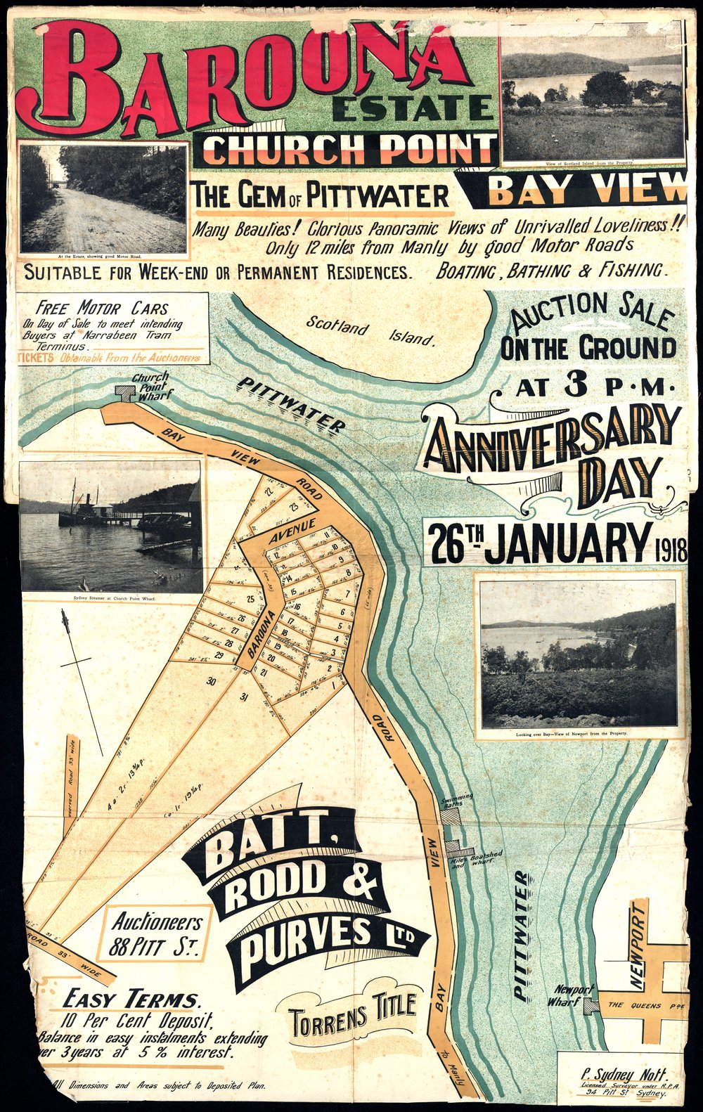Baroona Estate, Church Point, 1918 : Subdivision plan