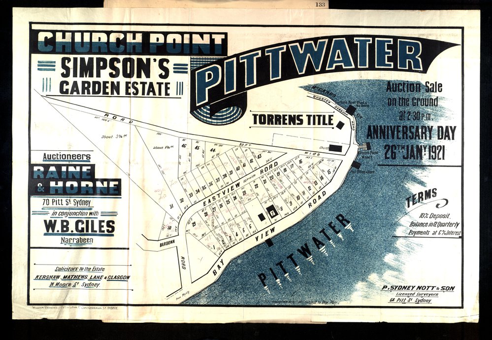 Simpson's Garden Estate, Church Point, 1921 : Subdivision plan