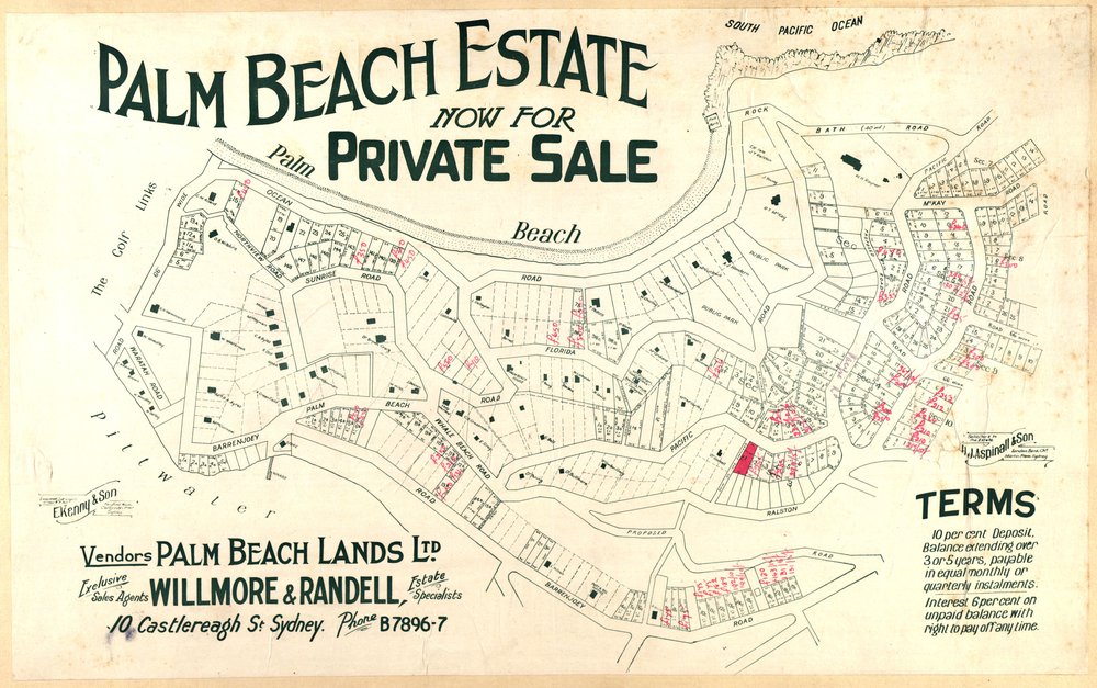 Palm Beach Estate, Palm Beach: Subdivision plan