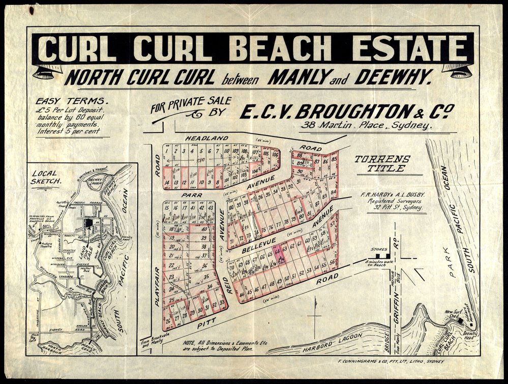Curl Curl Beach Estate, North Curl Curl, ca. 1928 : Subdivision plan