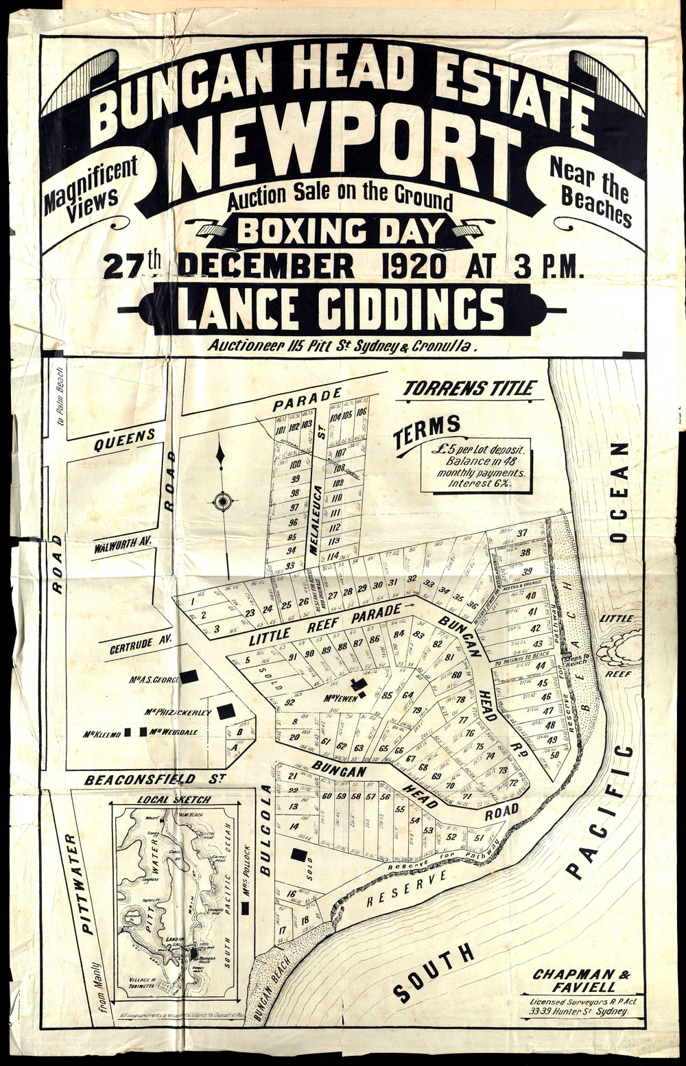 Bungan Head Estate, Newport, 1920 : Subdivision plan