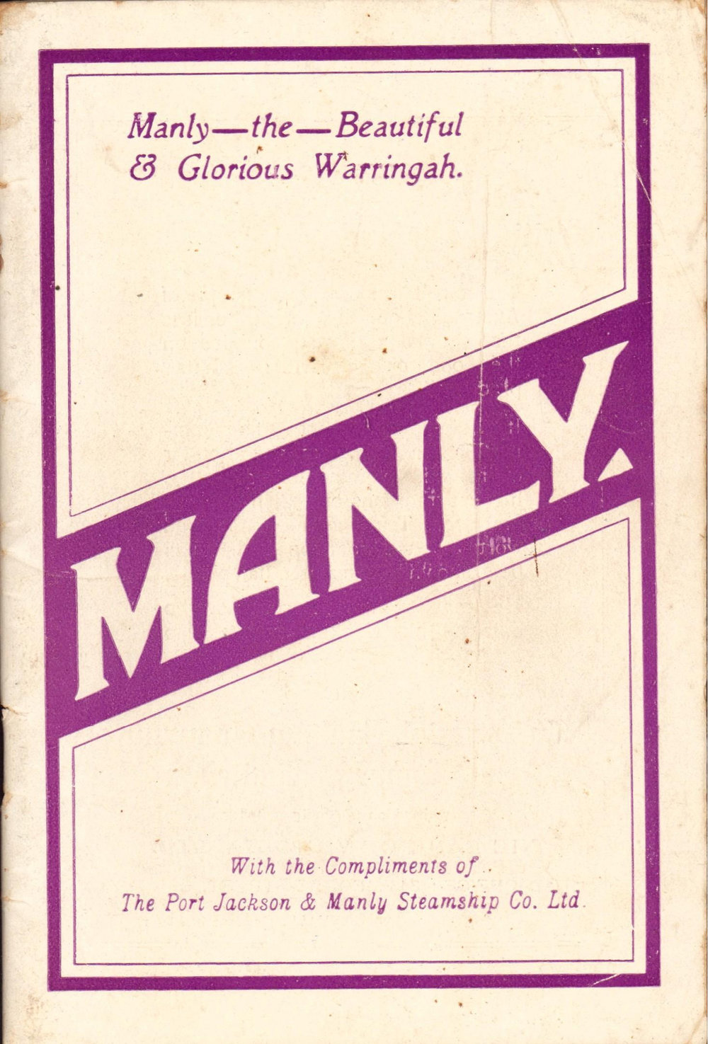 Manly The Beautiful and Glorious Warringah Port Jackson Steamship Co 1935