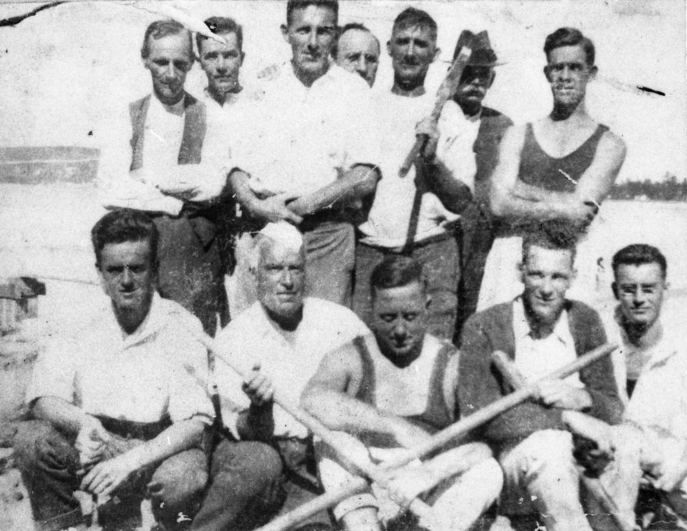 Queenscliff Surf Life Saving Club members working on first clubhouse