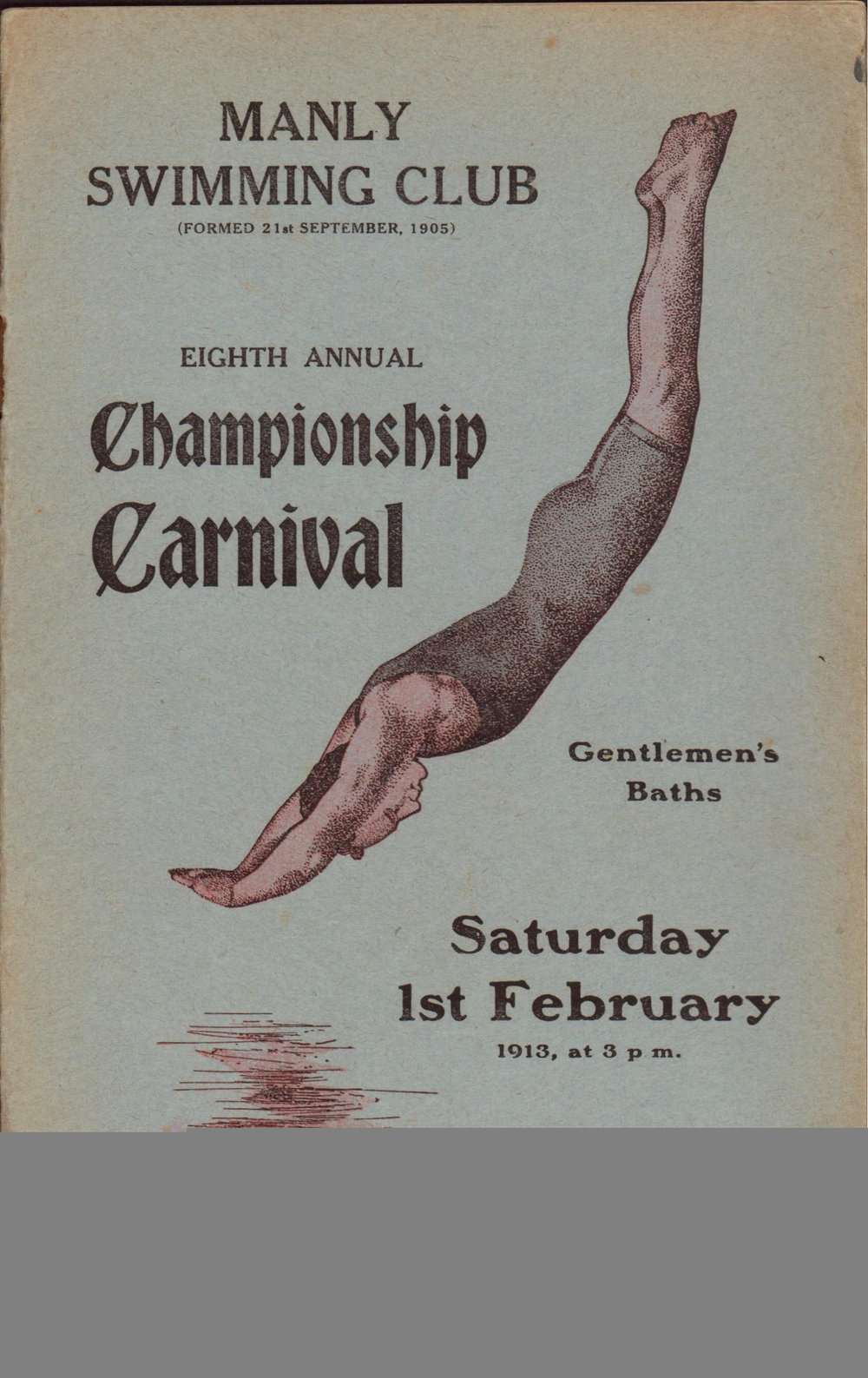 Manly Swimming Club 8th Annual Championship Carnival 1913