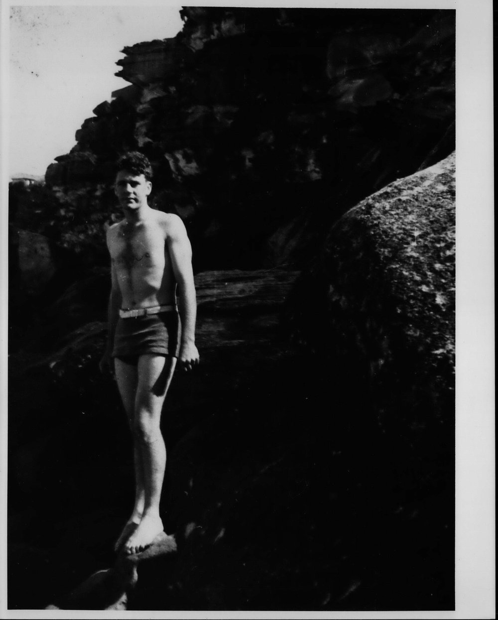 Jack Hawk at military camp, West Head, during World War II