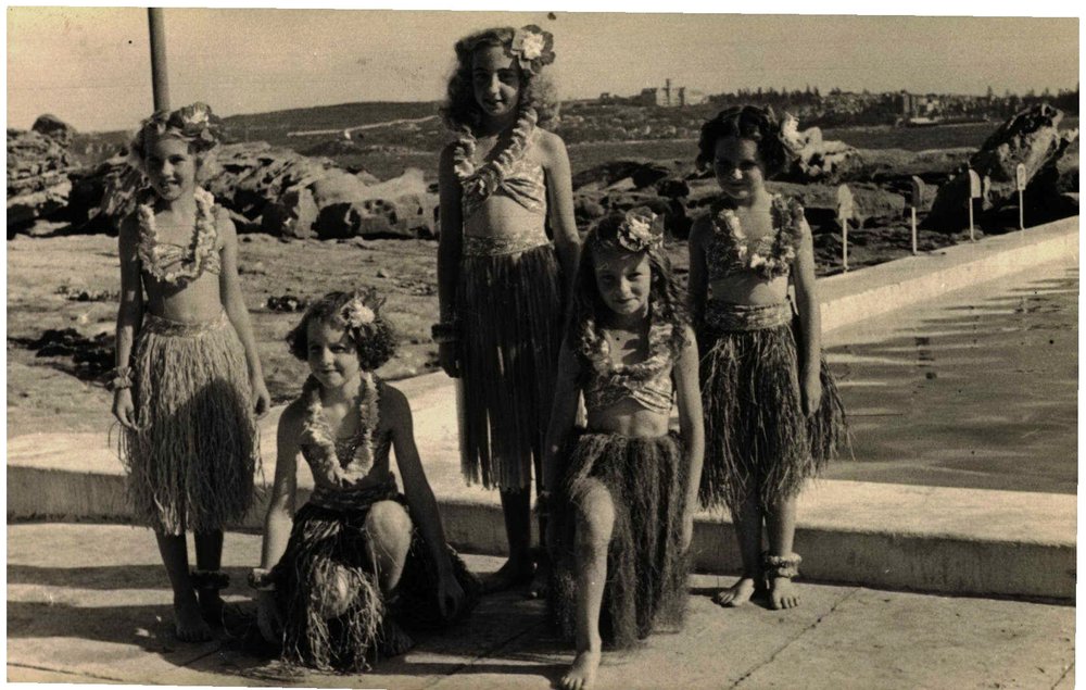 Some of Isabel Letham's pupils at the Rockpool, Freshwater Beach
