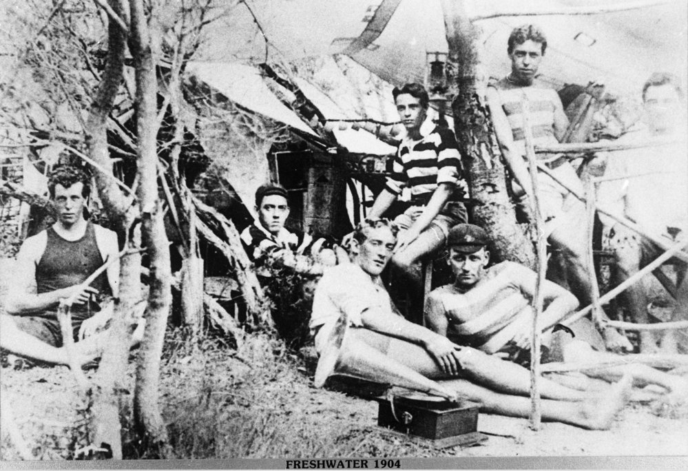 Group of campers at Freshwater Beach