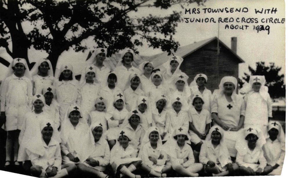 Mrs Townsend with Junior Red Cross Circle at Harbord Public School 