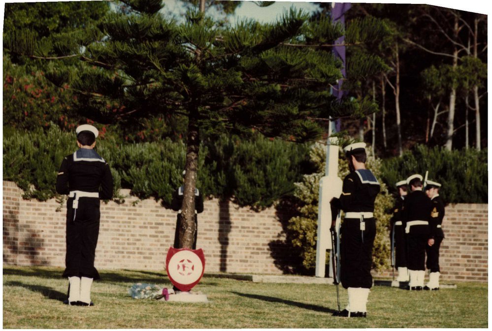 Honour Guard Around Memorial Tree at Anzac Service at Jacka Park, Harbord 