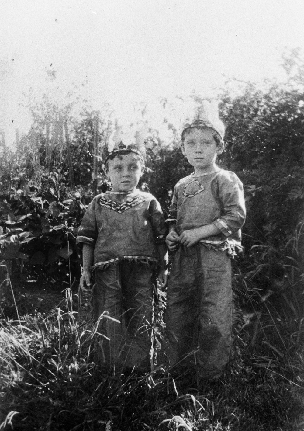 Steve and Fred Raffo in fancy dress, Harbord