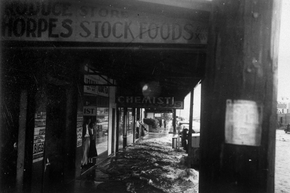 Pittwater Road flooding, Dee Why, c 1953