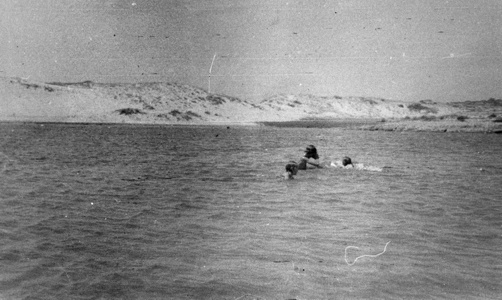 Annette, Chris and Peter Gee swimming, Curl Curl Lagoon
