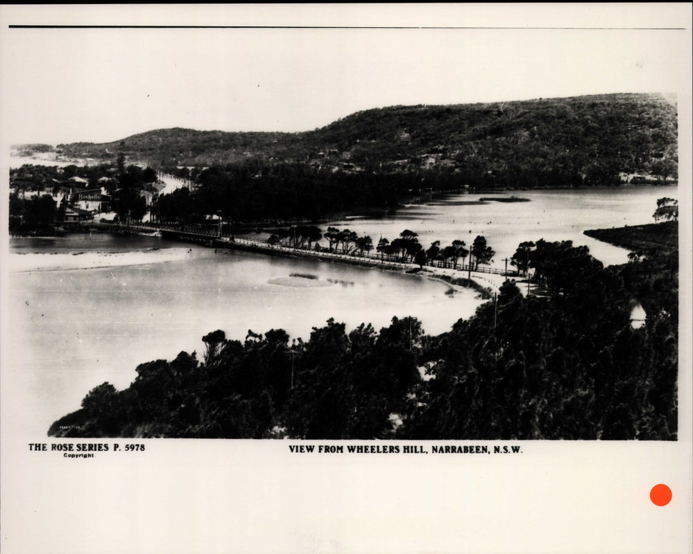 View Across Narrabeen Lagoon and Bridge from Wheelers Hill, Narrabeen