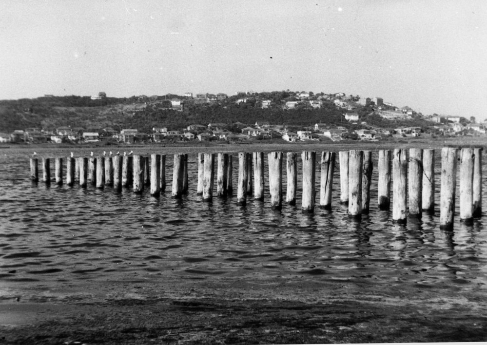 Dee Why Lagoon, showing tank traps, Dee Why