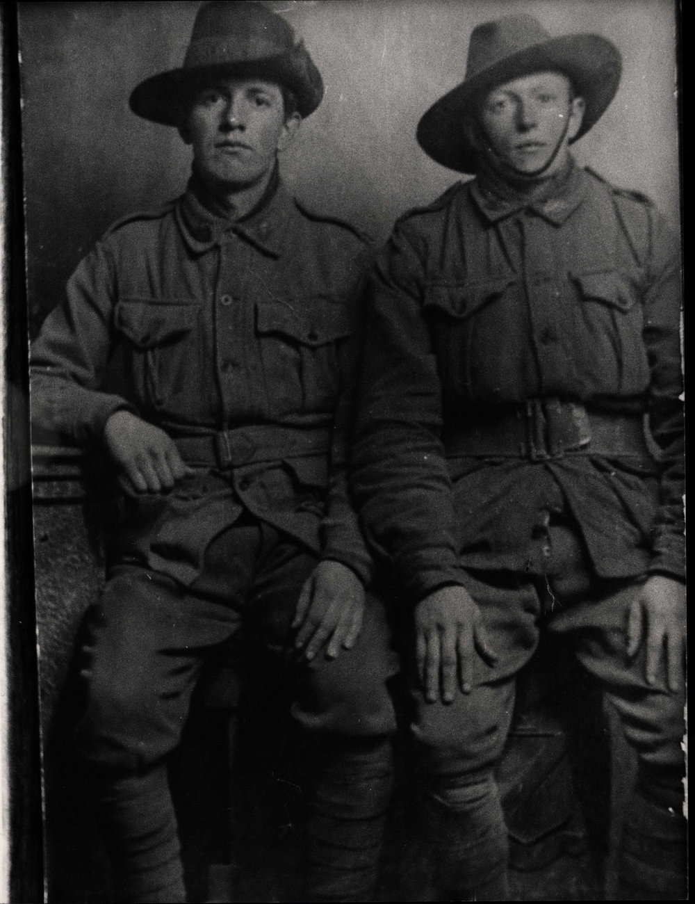 George Sayce of North Curl Curl and friend in army uniforms