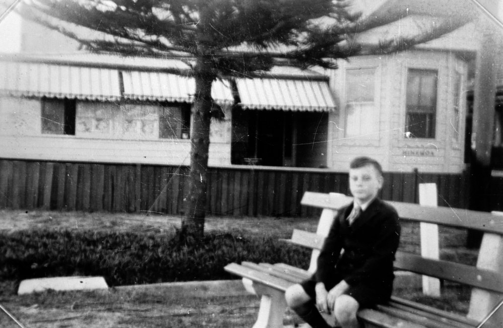 Douglas Hayman outside family home, Dee Why