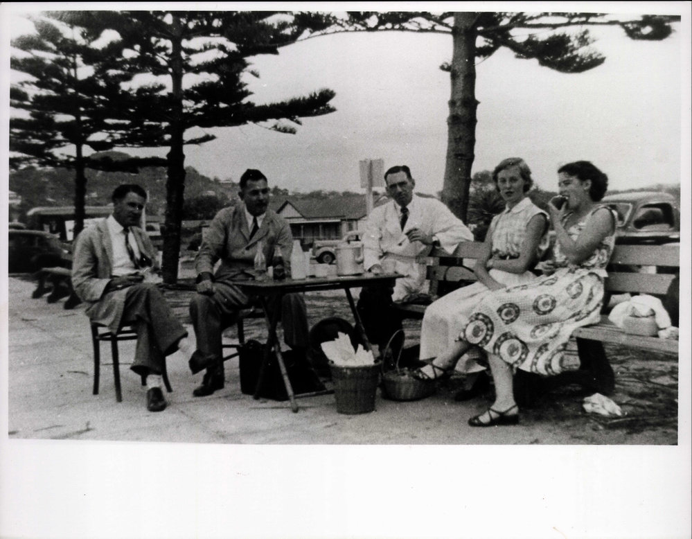 Staff of Immunisation clinic enjoying lunch at Newport Beach